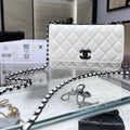 CC WOC 19 WHITE LAMBSKIN BLACK HARDWARE