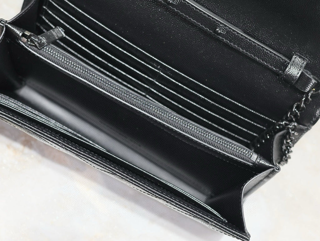 YL Woc 22cm All Black Grained Calfskin