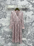 GC Printed Silk Dress Pink Ready To Wear