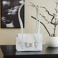 Chanel 2026 Bag 22cm White Grained Shiny Calfskin