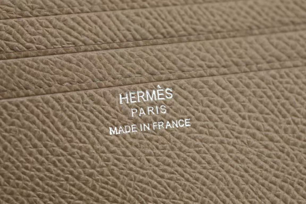 Hermes 2026 Bearn Compact Wallet Etoupe Epsom Leather