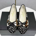 Chanel 2026 Ballet Flat Black White Brown Cowhide