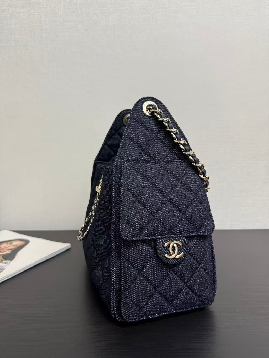 Chanel 2026 Hobo Bags 30cm Dark Blue Denim