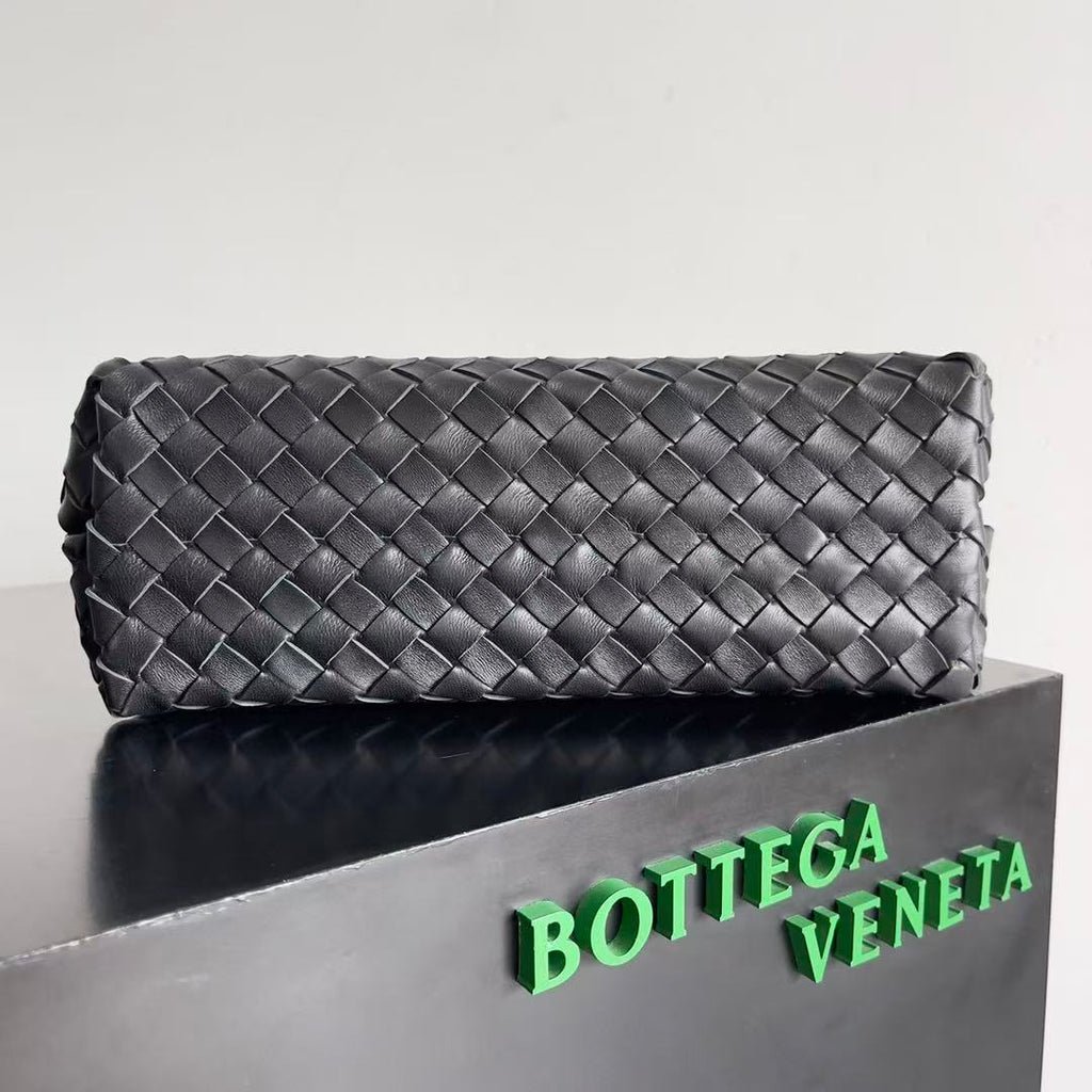 Bottega Medium Andiamo 32 Black Lambskin Silver Hardware