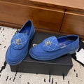 Chanel 2026 Loafer Blue Quilted Suede