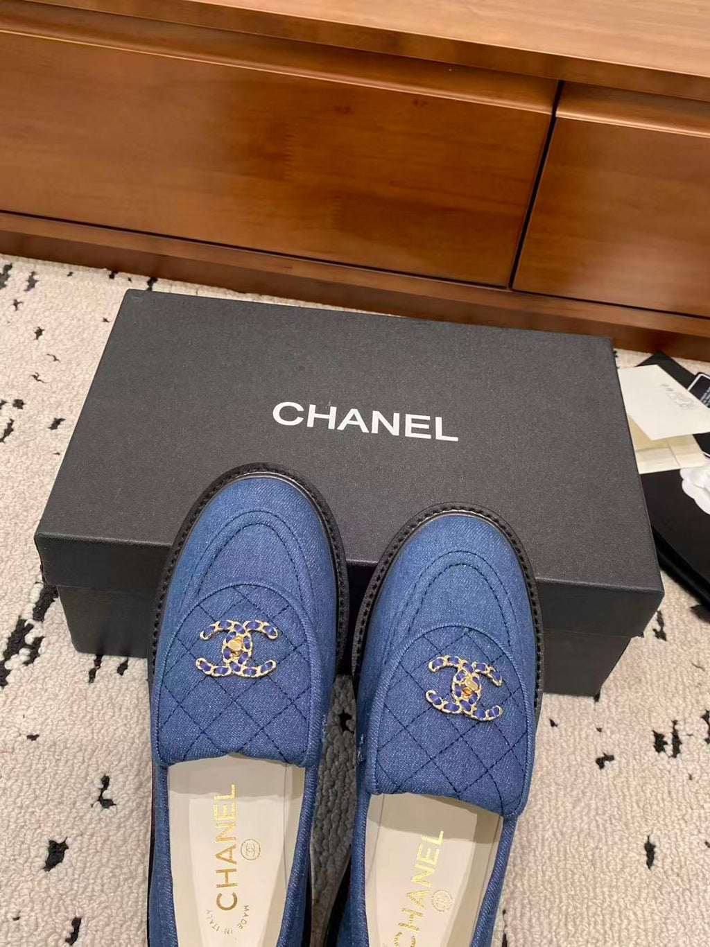 Chanel 2026 Loafer Blue Quilted Suede