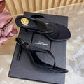YSL 2026 Thong Sandal 75mm Black Lambskin