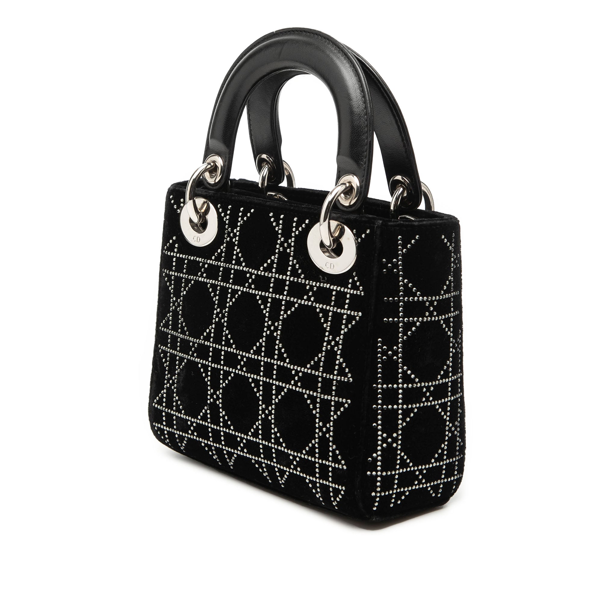 Lady Dior Bag Crystal Embellished Cannage Quilt Satin Mini