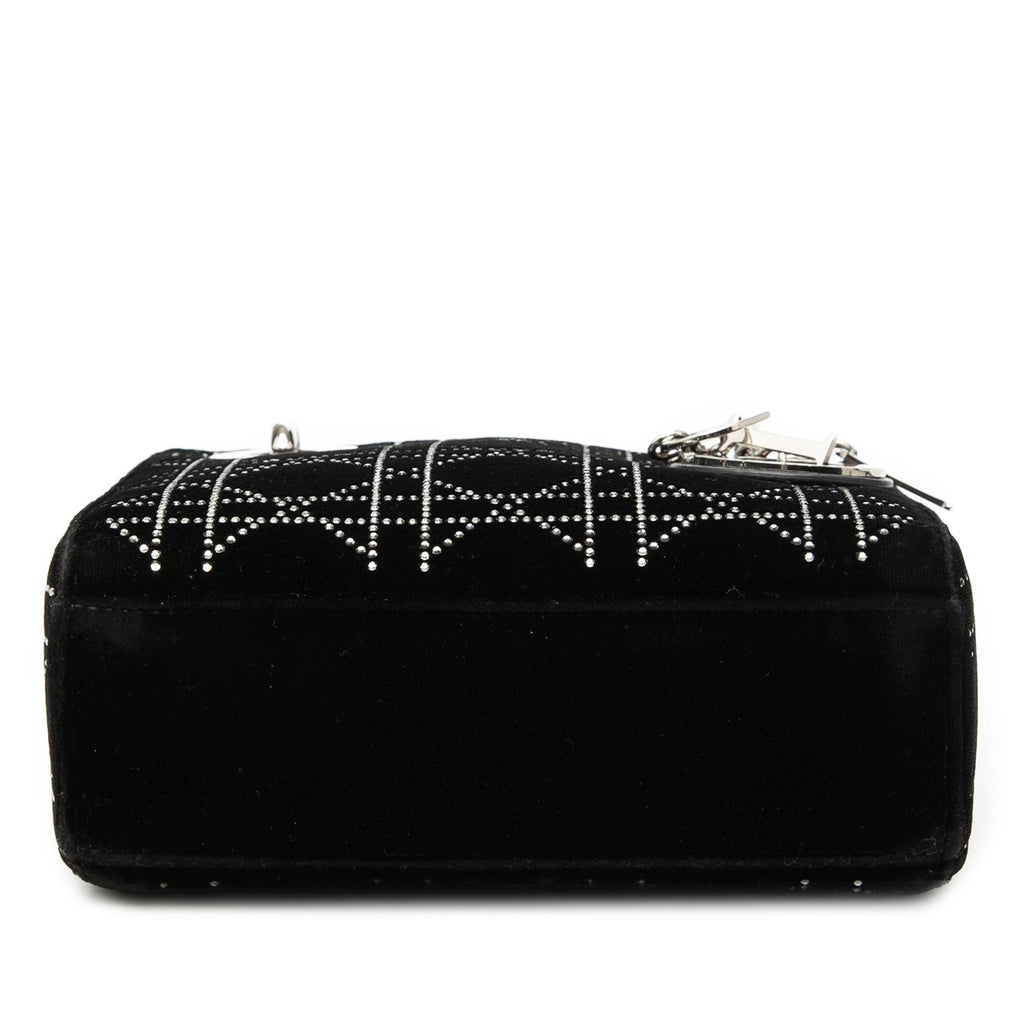 Lady Dior Bag Crystal Embellished Cannage Quilt Satin Mini