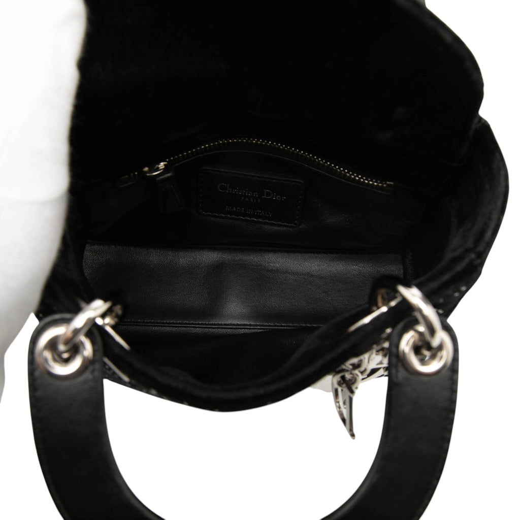Lady Dior Bag Crystal Embellished Cannage Quilt Satin Mini
