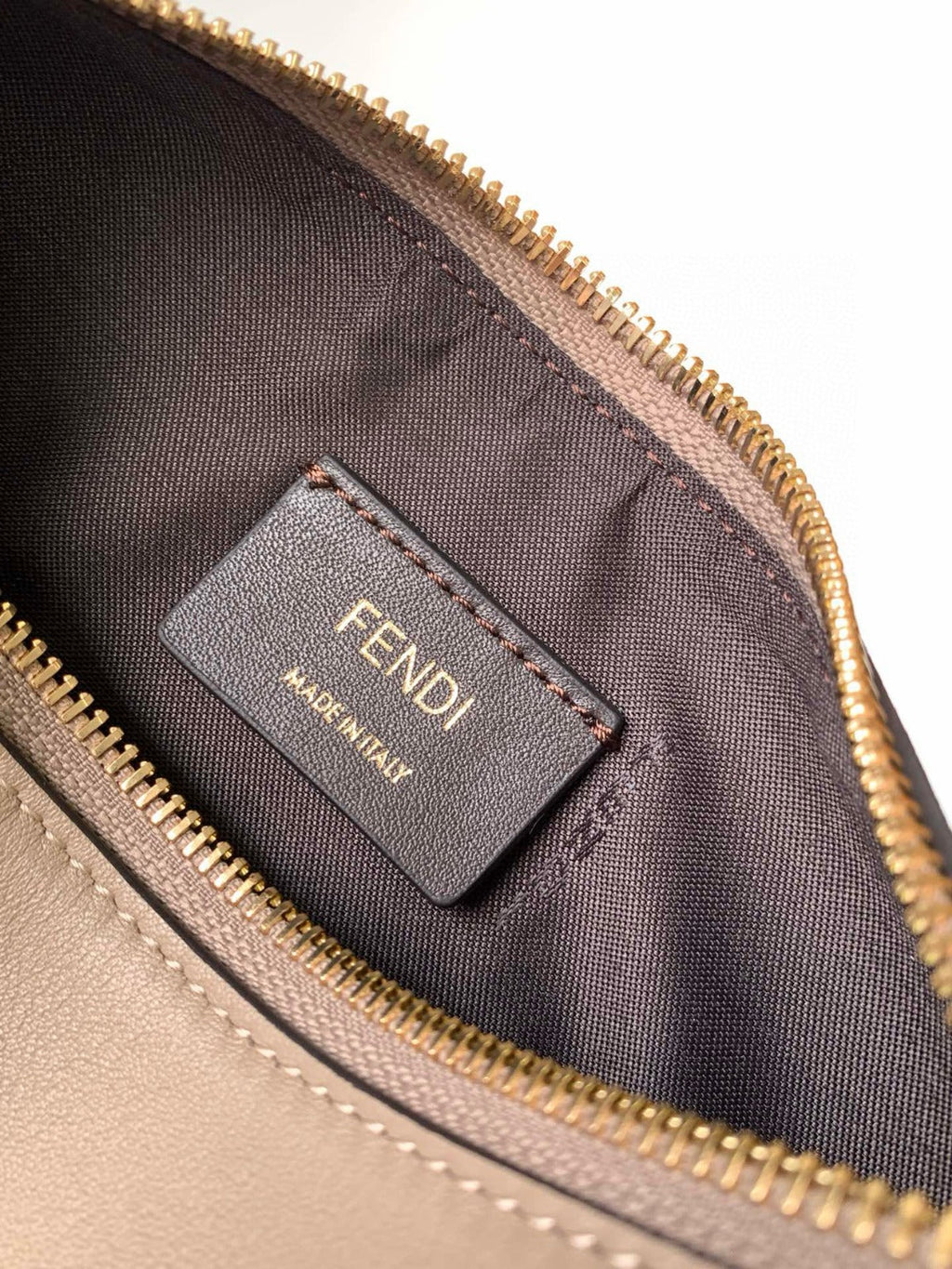 FENDIGRAPHY MINI 20 BAG GREY LEATHER GOLD HARDWARE