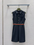Gucci 25 Embossed Vest Skirt Polyester Fiber