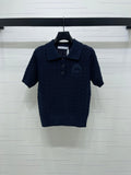 Dior 2026 Collared Cable Knit Short-Sleeve T-Shirt Wool