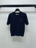 Dior 2026 Crew Neck Cable Knit Short-Sleeve T-Shirt Wool