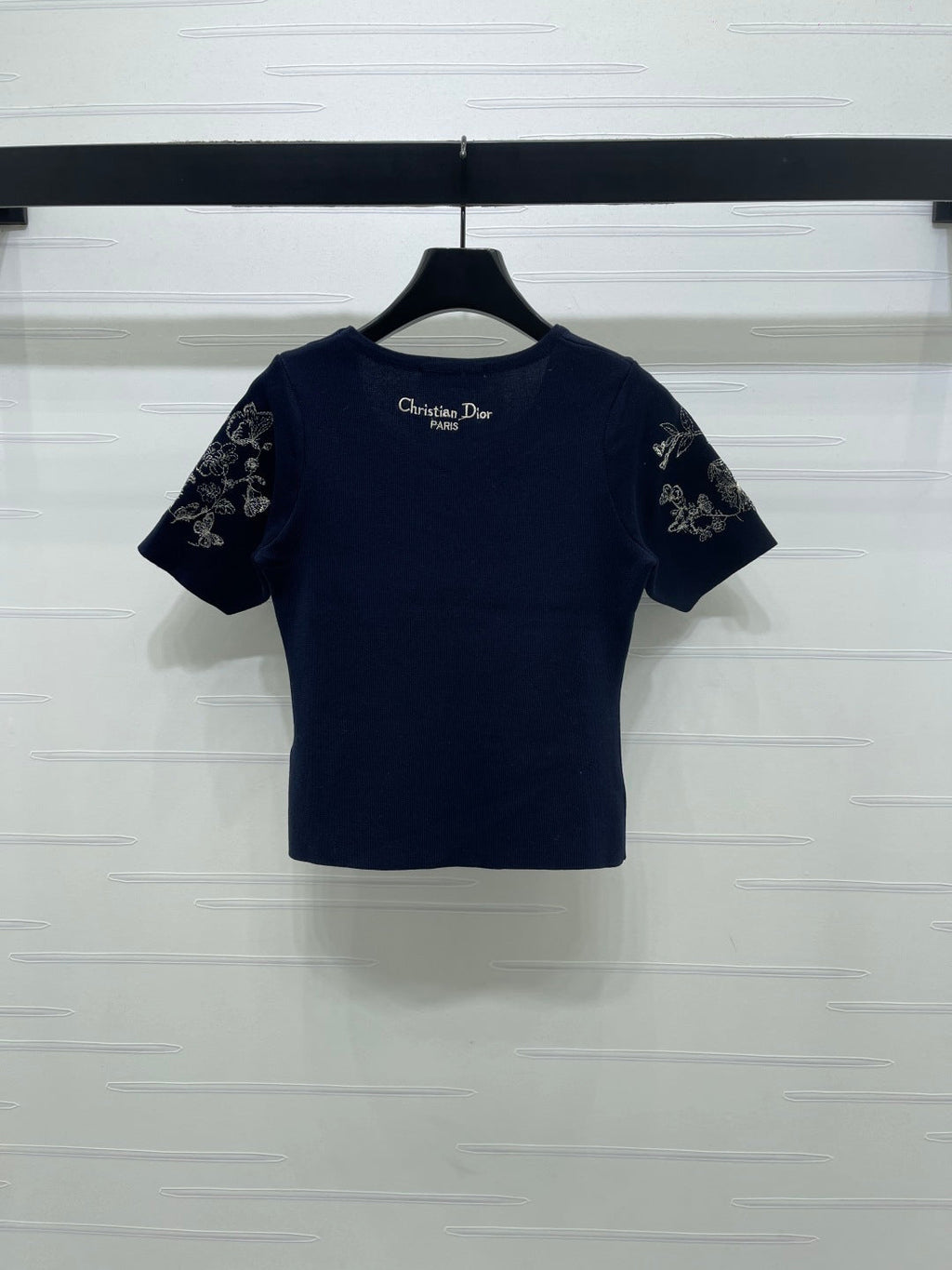 Dior 2026 Butterfly Square Neck Knit Short-sleeved Top Wool