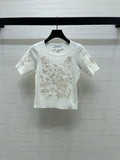 Dior 2026 Butterfly Square Neck Knit Short-sleeved Top Wool