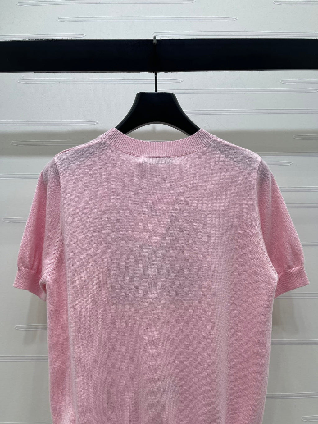 Dior 2026 Crew Neck Logo Knit Short-Sleeve T-Shirt Wool