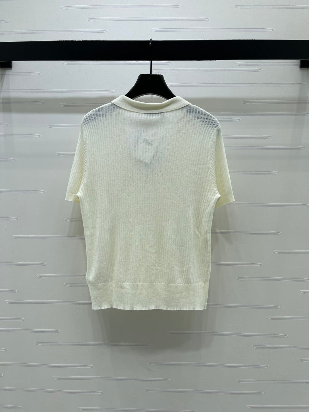 Dior 2026 Short-sleeved Knitted Polo Shirt White Beige Wool