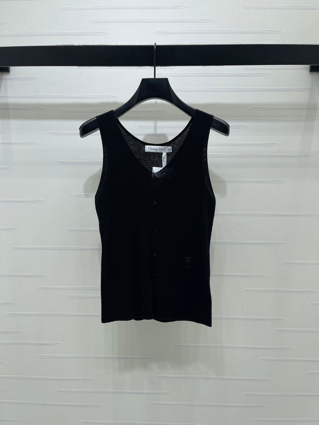 Dior 2026 V-neck Tank Top White Black Blue Green Wool