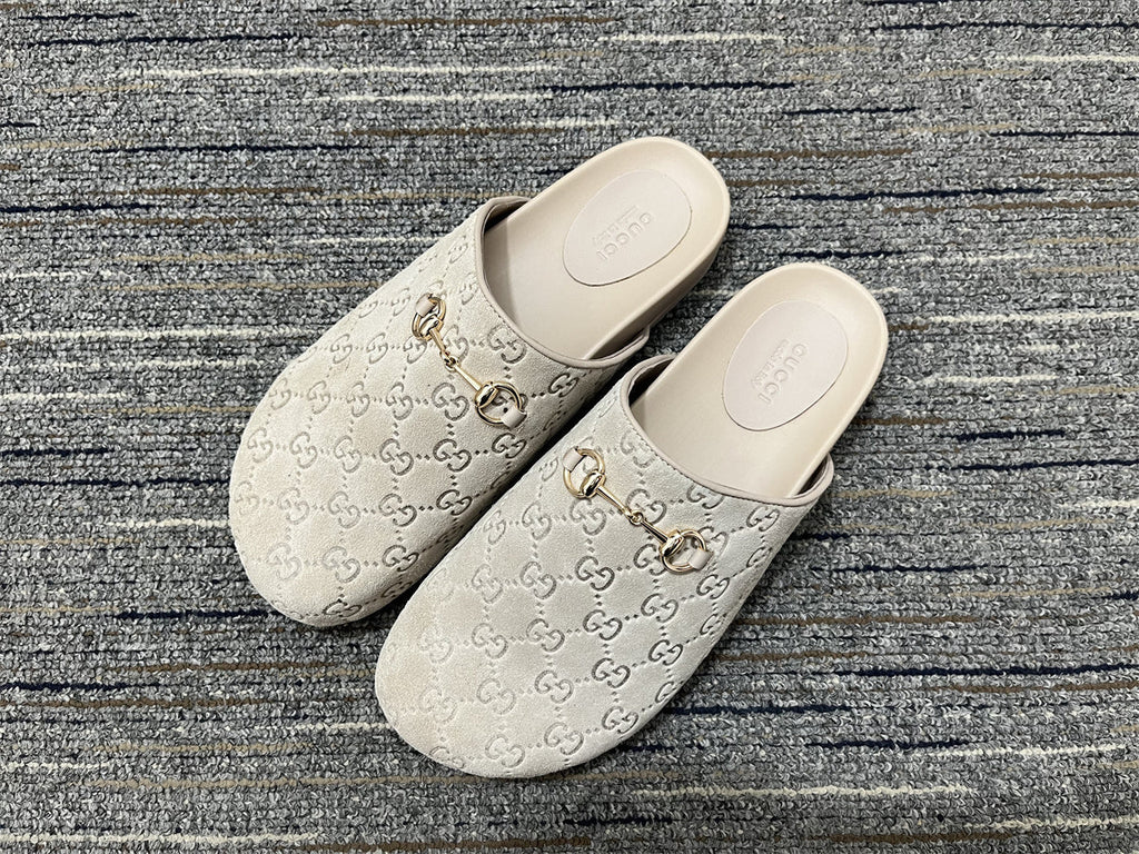 Horsebit Mule Beige Suede