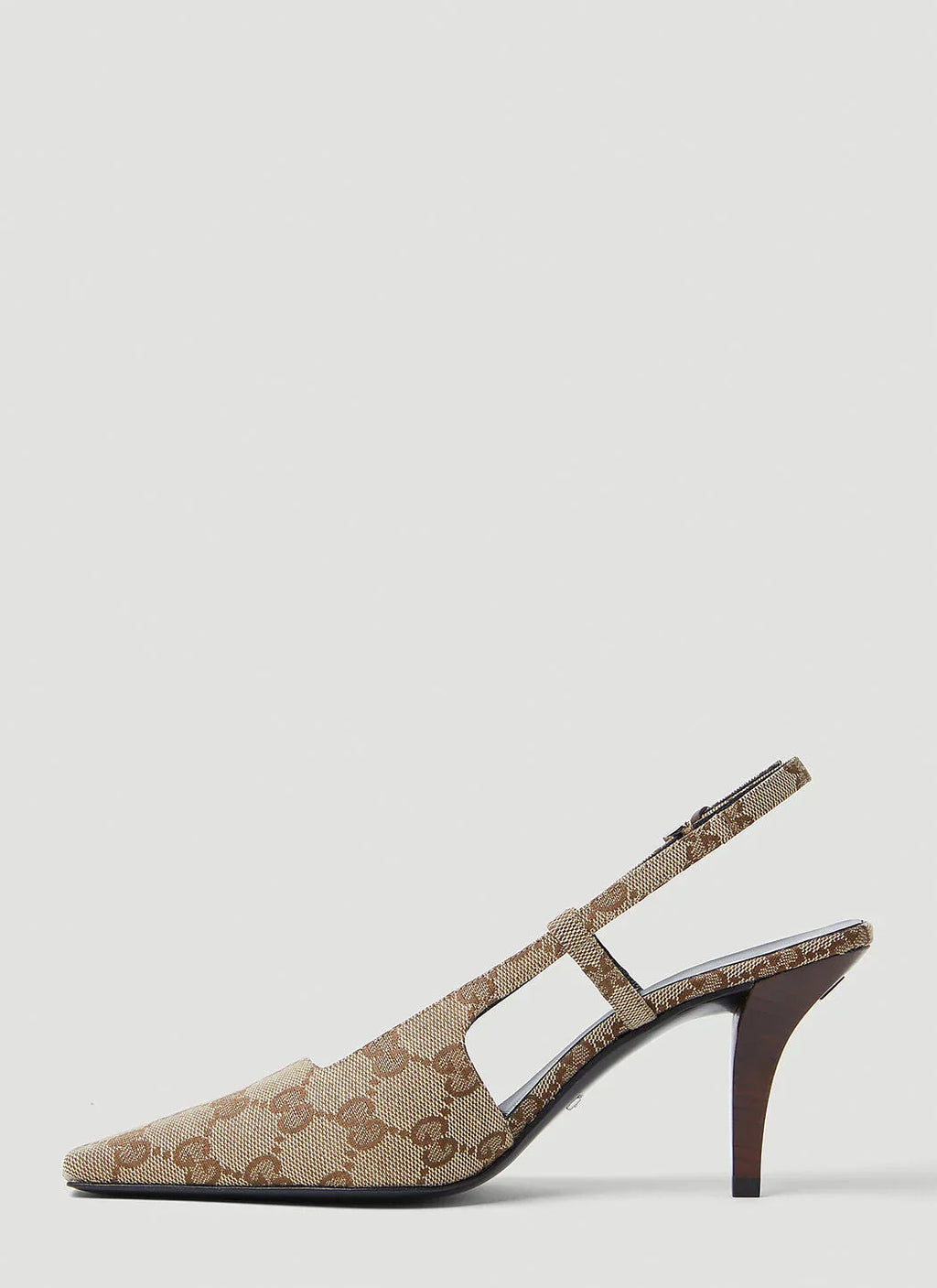 GG Slingback Pump Beige Eboni Monogram Canvas