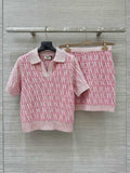 Fendi 25 Monogram Set Cherry Pink Silk Wool