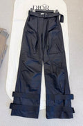 CD 25 Belt Pant Black and Beige Nylon Polyester