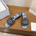 CD 26s Embroidered Sandals Canvas Cowhide 685577