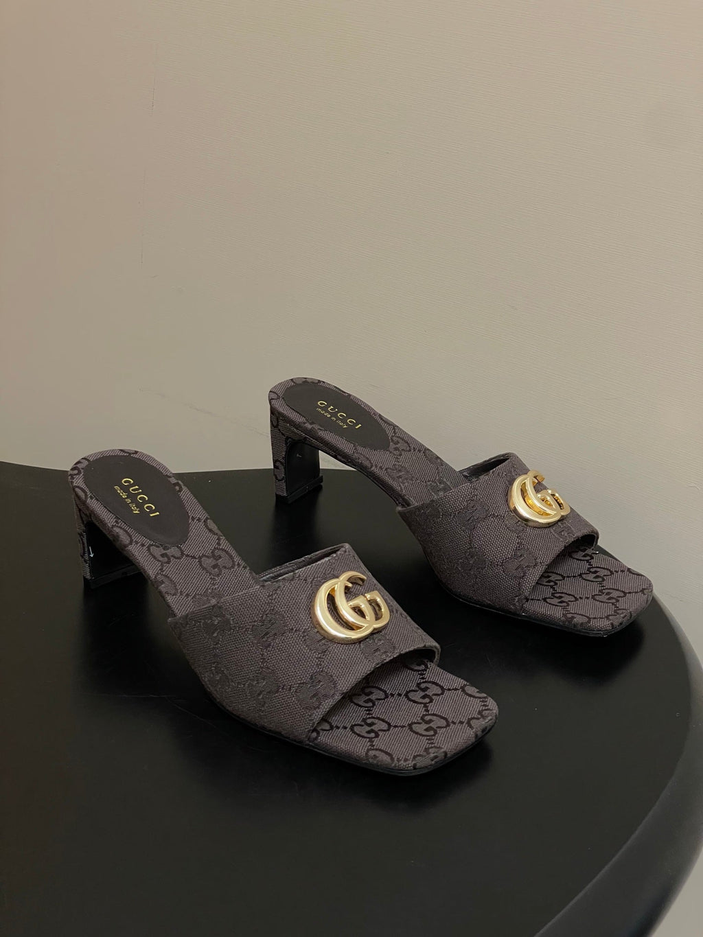 GG 26ss High Heel Slippers 55 Canvas Monogram 697861
