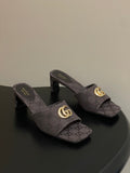GG 26ss High Heel Slippers 55 Canvas Monogram 697861