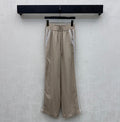 Dior 2026 Drawstring Linen Straight Leg Trouser Beige and Navy Blue Cotton