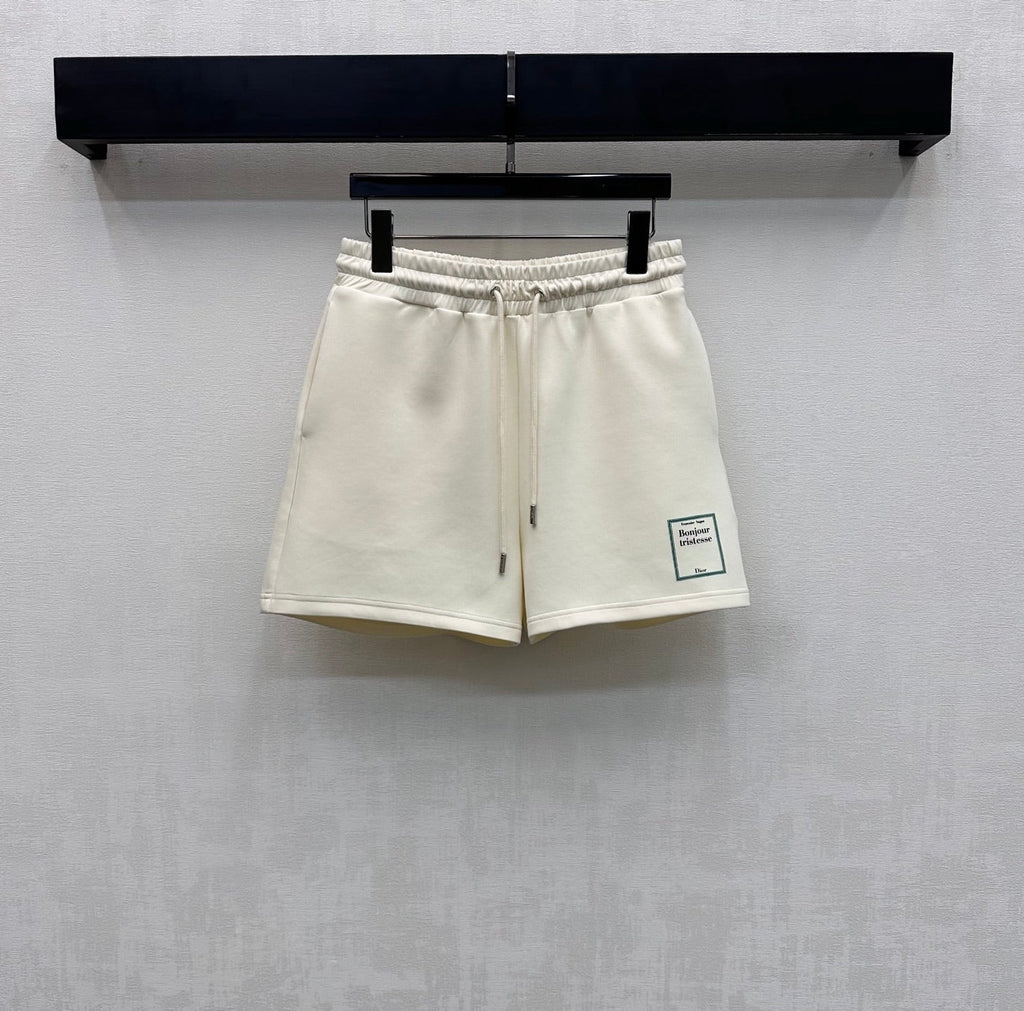 Dior 2026 Square-Frame Top and Shorts Set Cream Black Cotton