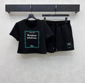 Dior 2026 Square-Frame Top and Shorts Set Cream Black Cotton