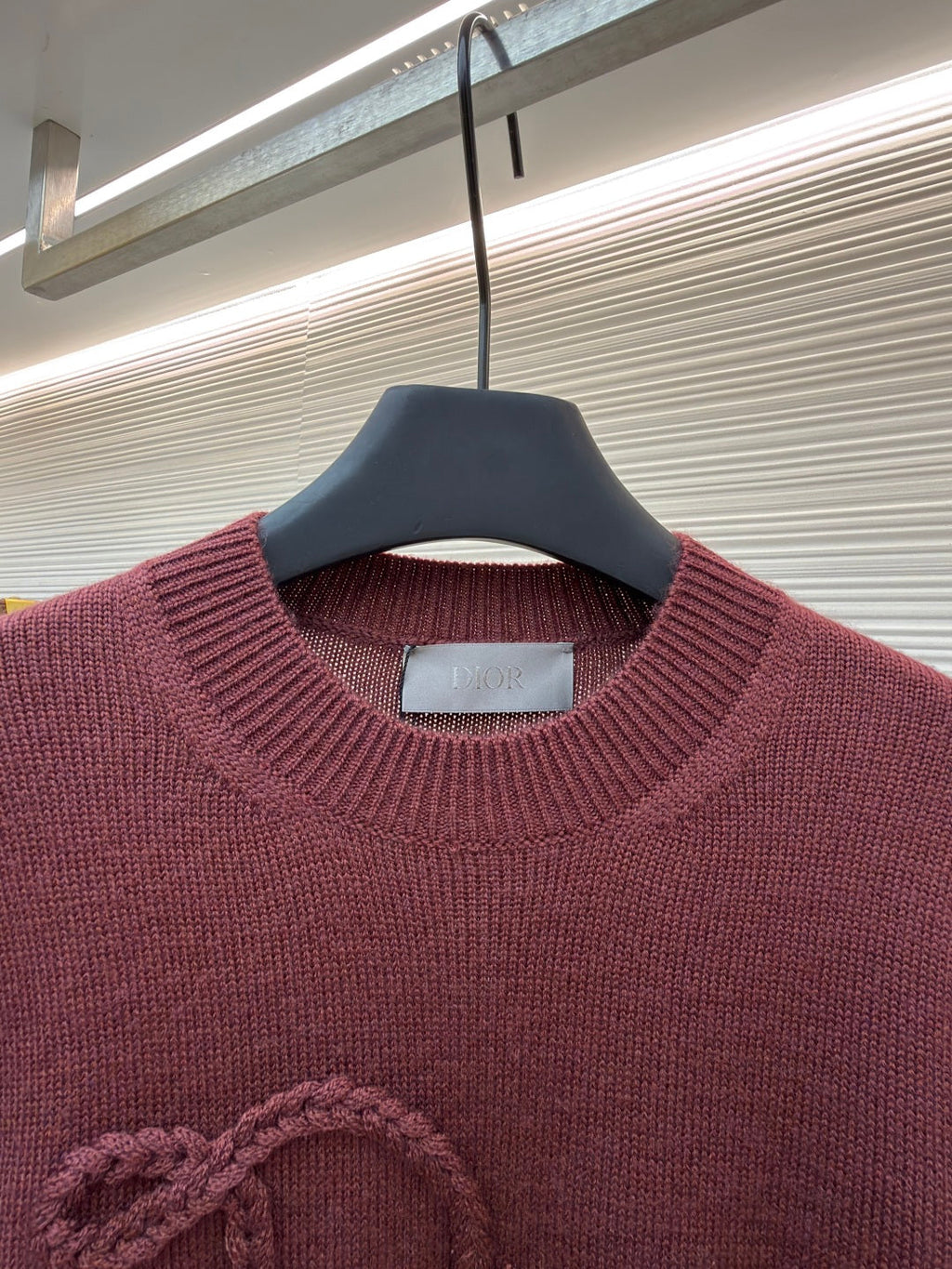 Dior 2025 Ribbon Knit Sweater Burgundy Wool 746473