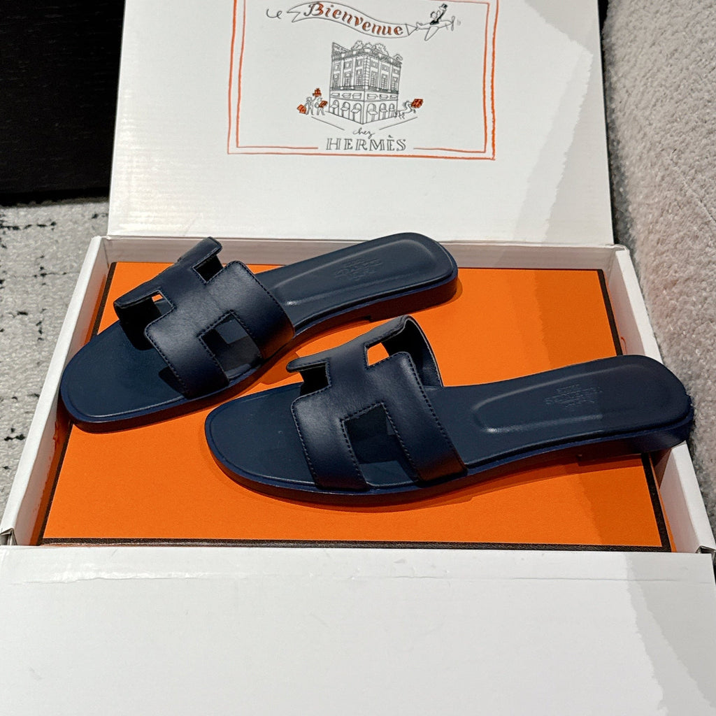 HM 25 Oran Sandal Dark Blue Calfskin