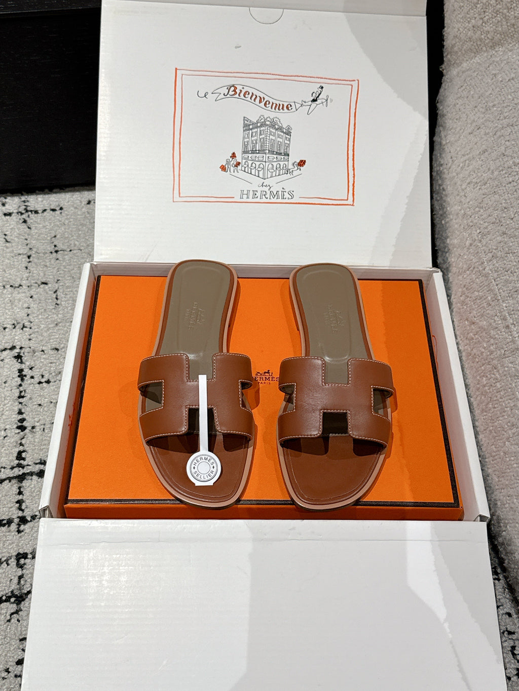 HM 25 Oran Sandal Dark Brown Etoupe Calfskin
