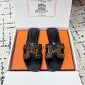 HM 26ss Oran Sandals Brown Black Sheepskin 617219