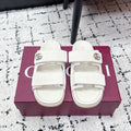 GG 26SS Sandals White Suede Sheepskin 641462
