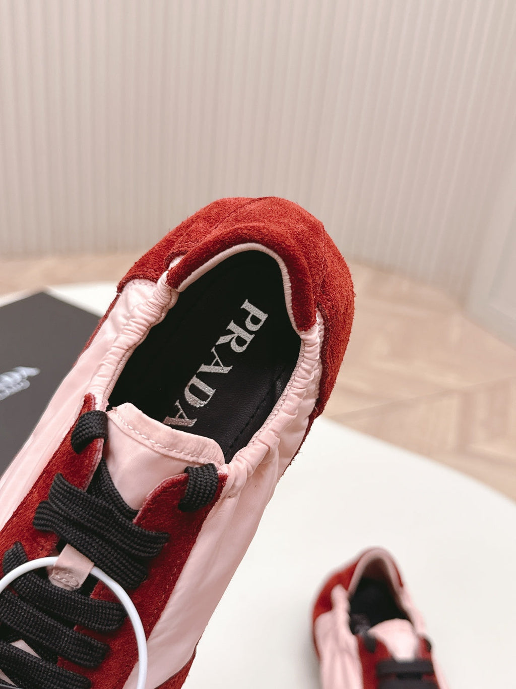 PRA 26S Sneaker Light Pink Red Suede Canvas 600603