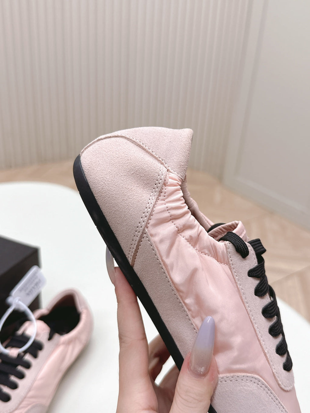 PRA 26S Sneaker Light Pink Suede Canvas 600604
