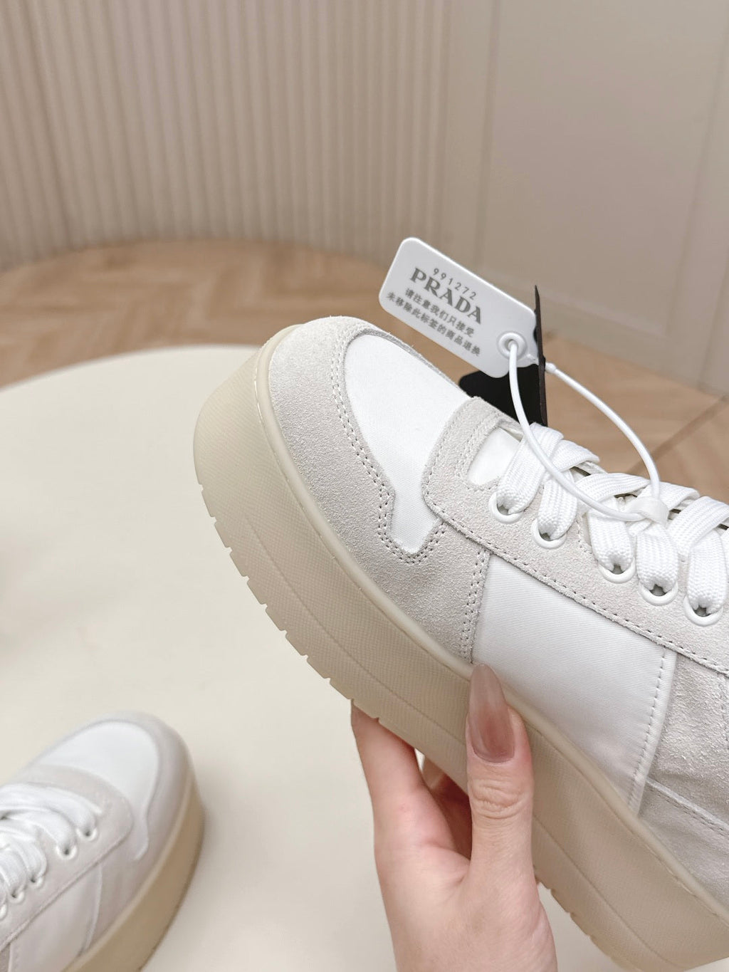 PRA 2026S Platform Sneakers 50 White Cowhide 663497