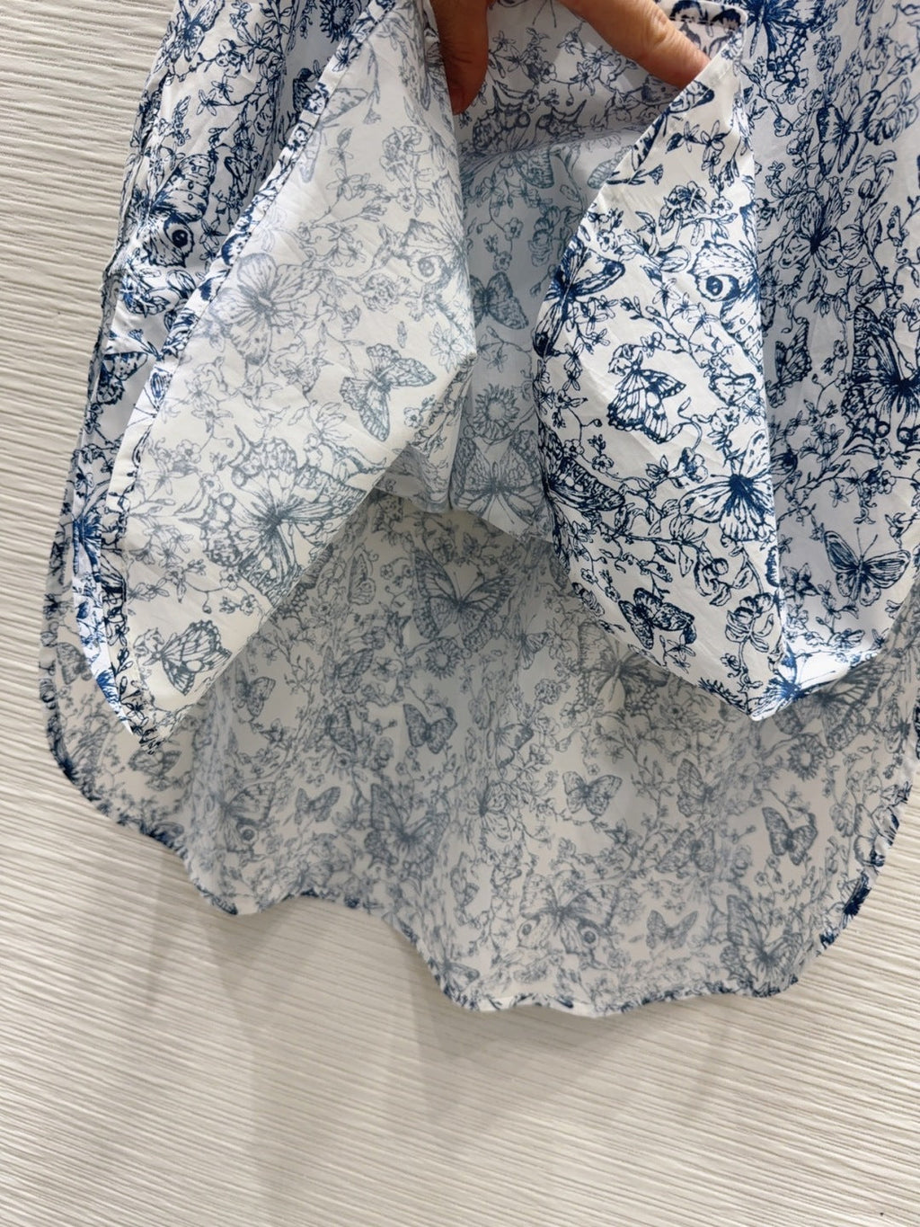 CD 2025 Butterfly Dress White Blue Cotton