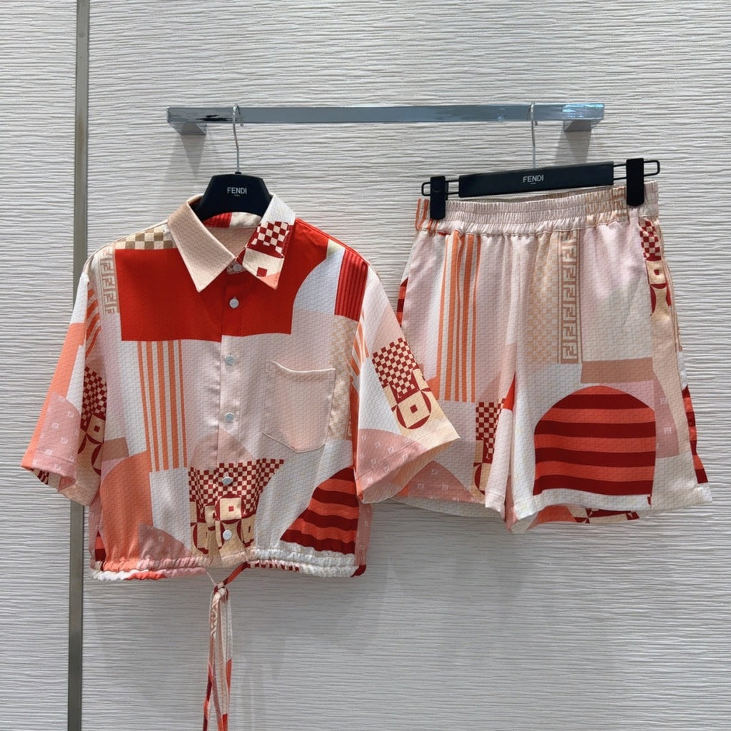 Fendi 25 Set Red Polyester Fiber