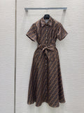 Fendi 2025 Shirt Dress Brown Black Viscose