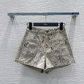CD 25 Ink And Floral Short Beige Cotton