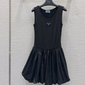 Prada 25 Vest Dress Black Cotton Poliamide