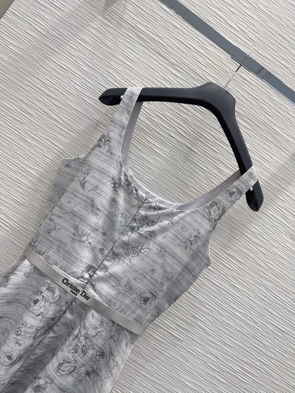 Dior 2026 Printed Vest Dress White Gray Polyester