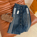 CD 2025 High Waisted Skirt Blue Cotton
