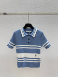 Dior Polo Shirt Demin Blue Cachemire 232760