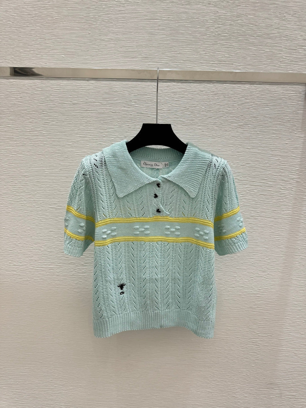 Dior 2026 Knitted Polo Shirt Red Blue Cream Wool